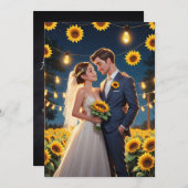 ひまわり結婚式招待状 招待状 (正面/裏面)