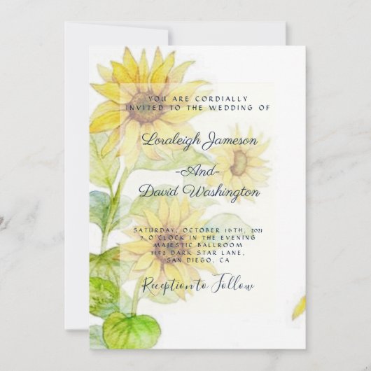 ひまわり結婚式招待状 招待状 (正面)