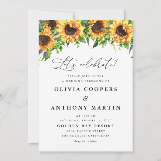 ひまわり結婚式招待状 招待状 (正面)