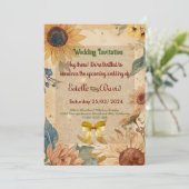 ひまわり結婚式招待状 招待状 (スタンド正面)