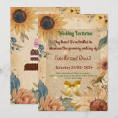 ひまわり結婚式招待状 招待状 (正面/裏面)