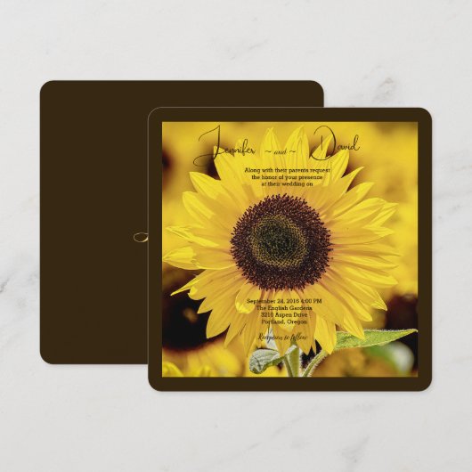ひまわり結婚式招待状 招待状 (正面/裏面)