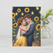 ひまわり結婚式招待状 招待状 (スタンド正面)