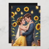 ひまわり結婚式招待状 招待状 (正面/裏面)