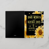 ひまわり結婚式招待状 箔グリーティングカード (外側レイダウン)