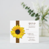 ひまわり結婚式返信カード 出欠カード (スタンド正面)