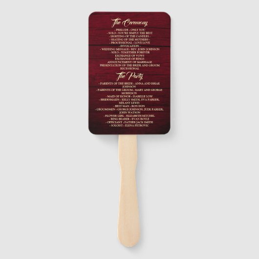 ひまわり結婚式 プログラムハンドファン ハンドファン (裏面)