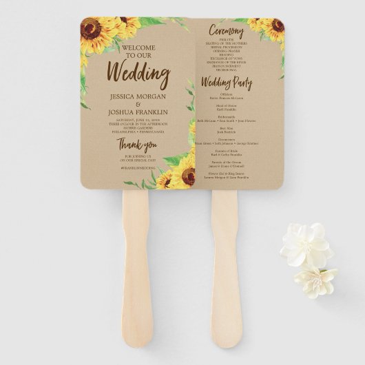 ひまわり結婚式 プログラムファン ハンドファン (正面&裏面)