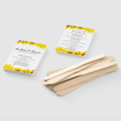 ひまわり結婚式 プログラムファン。Helianthusメニュー ハンドファン (組立なし)