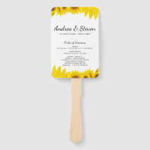 ひまわり結婚式 プログラムファン。Helianthusメニュー