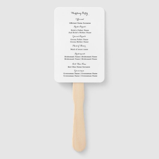 ひまわり結婚式 プログラムホワイトイエローフローラファン ハンドファン (裏面)