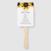 ひまわり結婚式 プログラムホワイトイエローフローラファン ハンドファン (正面)