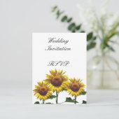 ひまわり結婚花安価なパッケージのセット インビテーションポストカード (スタンド正面)
