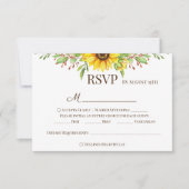 ひまわり結婚花bonoのロマンチックな夏期 出欠カード (正面)