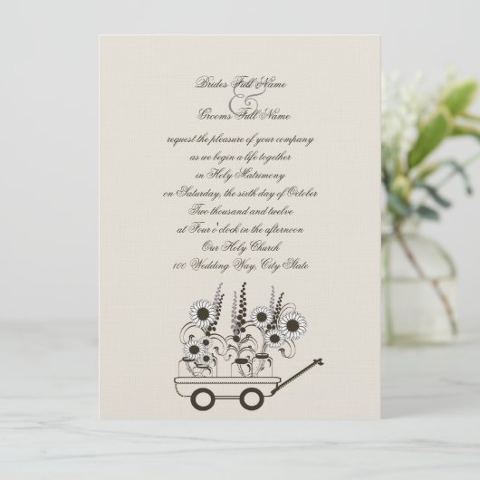 ひまわり結婚車 招待状 (スタンド正面)
