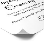 ひまわり結婚非詰め式の白い黄色 ポスター (角)