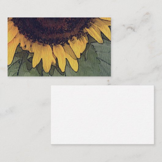 ひまわり絵を描花，'s，植物，霊気，名刺 名刺 (正面/裏面)