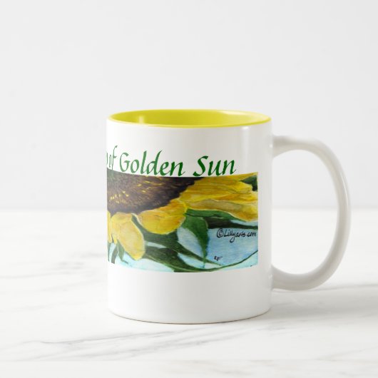 ひまわり絵画のマグカップ – Drink Sunshine ツートーンマグカップ (右)