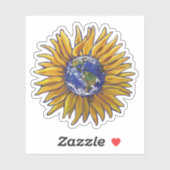 ひまわり絵画地球 シール (シート)