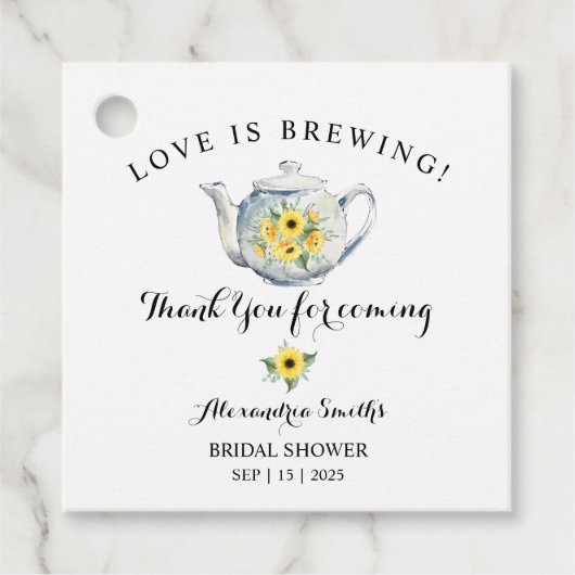 ひまわり緑お茶のシャワー来ありがとうございました フェイバータグ (正面)