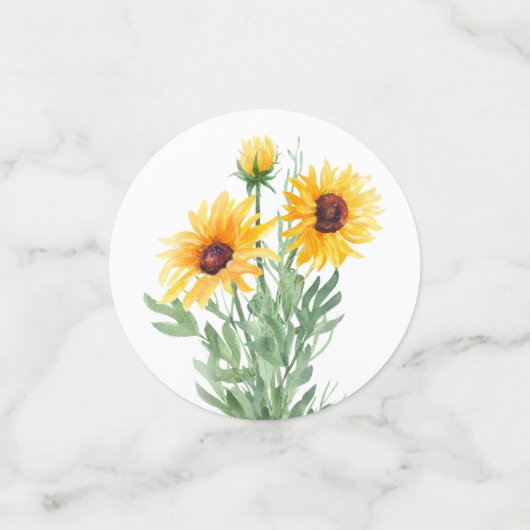 ひまわり緑のウェディングレセプション コンフェッティ (スモール正面)