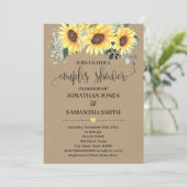 ひまわり緑のカップルがシャワ素朴ー結婚ズ 招待状 (スタンド正面)