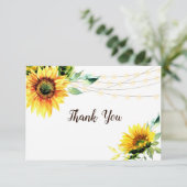 ひまわり緑のストリングラ素朴イト結婚ズ サンキューカード (スタンド正面)