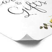 ひまわり緑のフローラウェディングカードギフトサイン ポスター (角)