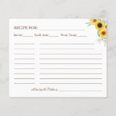 ひまわり緑のレシピカード チラシ (正面)