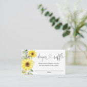 ひまわり緑の白い黄色のおむつラッフルカード エンクロージャーカード (スタンド正面)