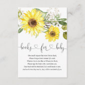 ひまわり緑の白い黄色の本ベビー エンクロージャーカード (正面)