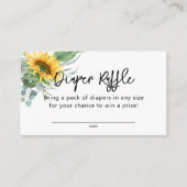 ひまわり緑の赤ちゃんシャワーおむつラッフル エンクロージャーカード (正面)