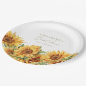 ひまわり緑エレガントブライダルシャワー ペーパープレート (アングル)