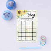 ひまわり緑ブライダルシャワービンゴゲームカード チラシ (シングル)