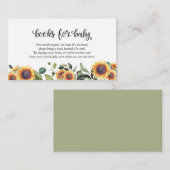 ひまわり緑秋赤ちゃんシャワーベビー本 エンクロージャーカード (正面/裏面)