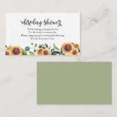 ひまわり緑秋赤ちゃんシャワー表示シャワー エンクロージャーカード (正面/裏面)