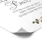 ひまわり緑結婚フローラミモサバー徴候 ポスター (角)