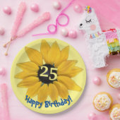 ひまわり編集可能な年誕生日紙プレート ペーパープレート (パーティー)