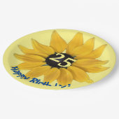 ひまわり編集可能な年誕生日紙プレート ペーパープレート (アングル)