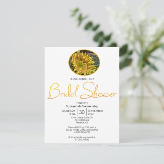 ひまわり縁どのトップフォトテンプレート 招待状 (スタンド正面)