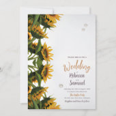 ひまわり縁どシンプル結婚式招待状 招待状 (正面)