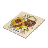 ひまわり縁どフクロウカスタムル タイル (側面)