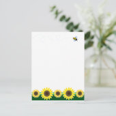 ひまわり縁ど花 ポストカード (スタンド正面)