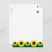 ひまわり縁ど花 ポストカード (正面/裏面)