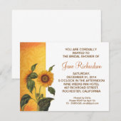 ひまわり美しいブライダルシャワー招待状 招待状 (正面/裏面)