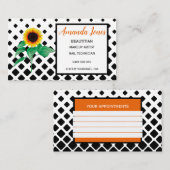 ひまわり美容師アポイントメント名刺 予約カード (正面/裏面)