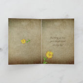 ひまわり考えるの花 – あなたの – 茶色の質感 カード (内部)