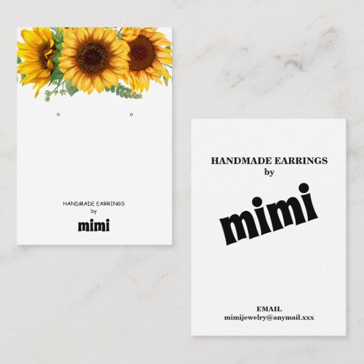 ひまわり耳飾り名刺 名刺 (正面/裏面)