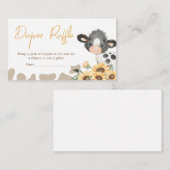 ひまわり聖い牛の赤ちゃんシャワーおむつラッフル エンクロージャーカード (正面/裏面)