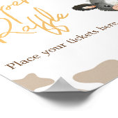 ひまわり聖い牛の赤ちゃんシャワーおむつラッフル ポスター (角)